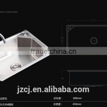 SUS304 One-piece Single Bowl Stainless Steel Kitchen Sink photo-5