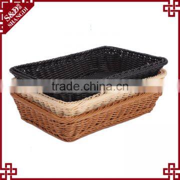 Classic and Durable Food Grade Plastic Wicker Hand Woven Bread Basket for Bakery Display photo-5
