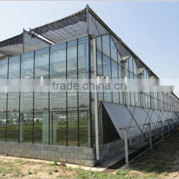 Glass greenhouse with restaurant