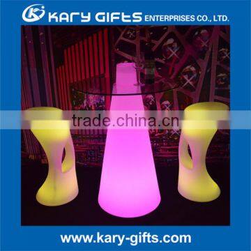 Plastic Material Led Light up Furniture Height Adjustable Cocktail Table photo-3