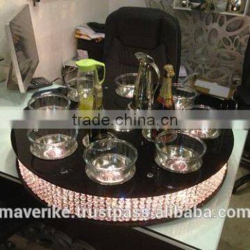 Black Crystal Lazy Susan/black Dining Lazy Susan/ Banquet Lazy Susan photo-3