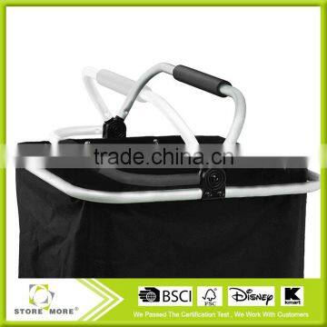 Collapsible Laundry Hamper - Black Foldable Clothes Basket With Handle photo-2