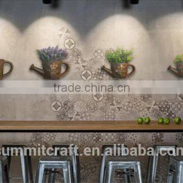 Watering Pot Shape Cement Wall Mounted Flower Pot Antique Bronze Vase photo-2