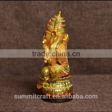 Golden Hindu God Ganesha Figurines Indian Wedding Gift Items photo-2