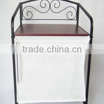 RH-4712 Metal and Non-Woven Fabrics Scroll Bathroom Laundry Hamper photo-4