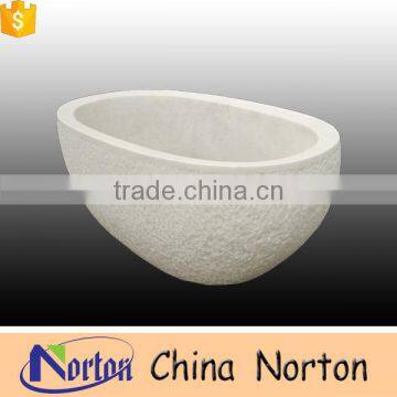 Hand-carved Hunan white marble freestanding used bathtub for engineering project NTS-BA052L