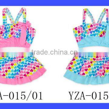 Baby 2 Piece Swimsuit Rainbow Heart Girls Bathing Suit photo-6