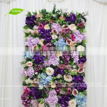 GNW FLW1705005 Rose Hydrangea Wisteria Blossom Artificial Flowers With Plywood Board Frame For Wedding Home Backdrop