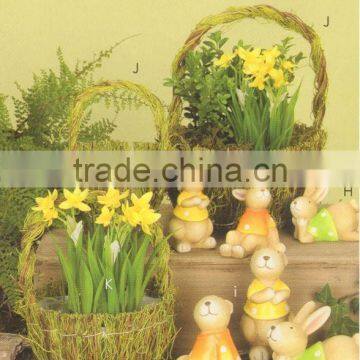 natural wicker basket for easter