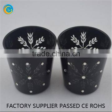 wholesale glass votives carved handle holders with soy candles