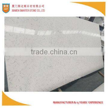 White Artificial Quartz Slab for Kitchen Countertop