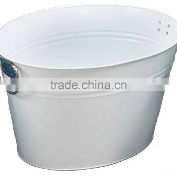 Fashion oval-shaped ice tin bucket with handle