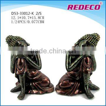 Resin set of 2 small buddha decor