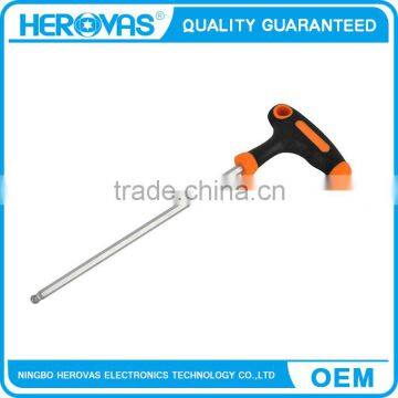 Satin Cr-V T handle allen key with ball driver