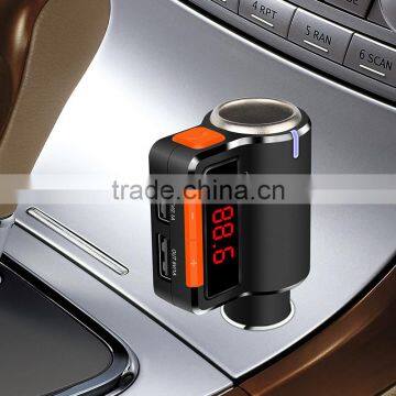 Dual USB Auto Car Charger Kit With Wireless Bluetooth Hands Free Calling Speaker MP3 Player FM Transmitter Cigar Lighter photo-5