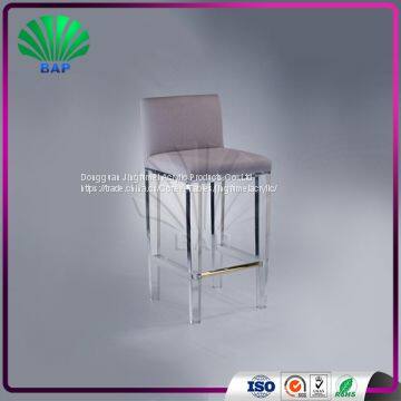 High End Leisure Bar Stool Soft Cushion Acrylic Stool Milk Tea Shop Relax Stool