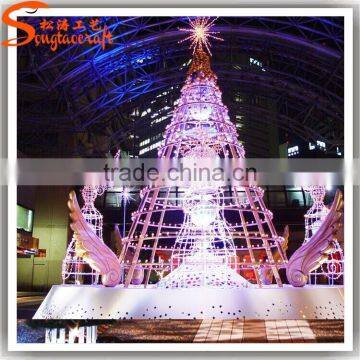 Chinese Factory Hot Sale Giant Artificial Led Christmas Tree Ornament Decoration Colorful Lighting Tree Outdoor photo-2