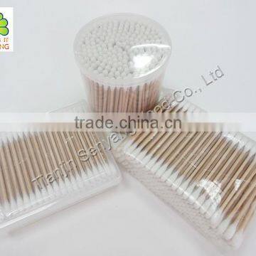 travel plastic paper wood stick makeup removing cotton buds