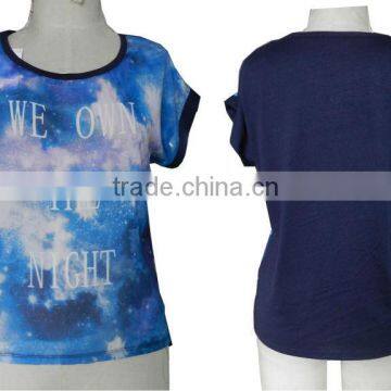 2013Latest fashion short sleeve women t shirt