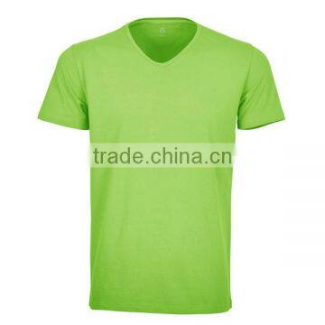 grass green v collar t shirt