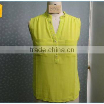 High Fashion 2015 Scoop Women Yellow Tank Top