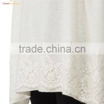 White Pashmina Wool PonchoS Capes Dress Shawl Wrap photo-4