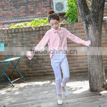 S17589A Girls Shirt Fashion Cotton Stripes Blouses photo-4