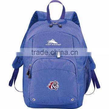 High Sierra Impact Backpack - large main compartment, media player pocket with headphone port and comes with your logo.