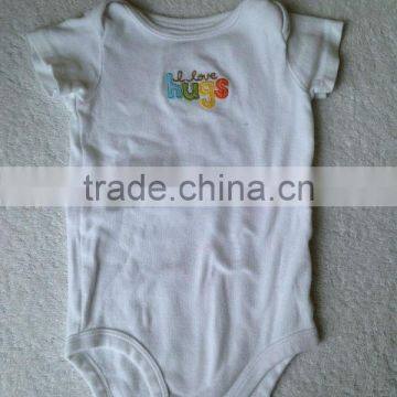 Hugs Plain White Organic Cotton Baby Bodysuits