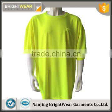 ANSI hi vis 100% polyester short sleeve reflective birdeye mesh mens warning T-shirt