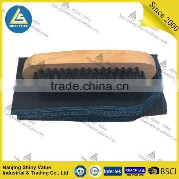 Poartable Shoe Shine Bags With Pig'hair Wooden Shoe Brushes and Cleaning Cloth photo-5