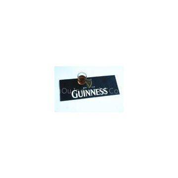 Black 3D anti slip pvc beer bar mat with logo , bar counter mat