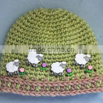 Crochet Farm Hat With Picket Fence Border Baby Diy Handmande Hat Sets photo-2