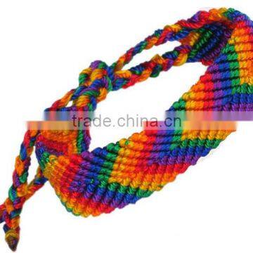 Large Soft Woven Rainbow Gay Pride Bracelet 2017