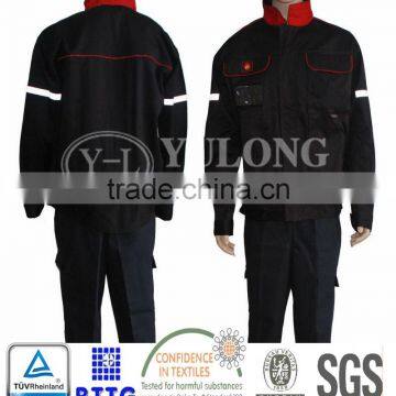 best factory wholesale black color oil worker coveralls with three proof finishing for industry