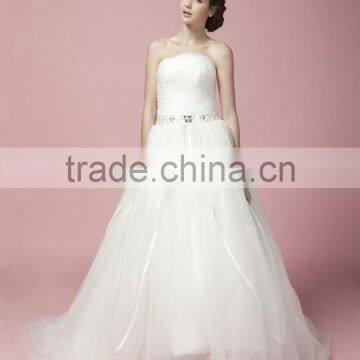 Newest Glamorous Embroidered A-Line Sweetheart Neckline and Sleeveless Floor-Length Lace Wedding Dress AS28102