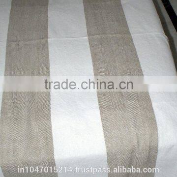 Cotton linen herringbone weave table cloth hand woven