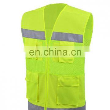 reflective vest yellow EN 20471 reflective safety vest for outdoor sports