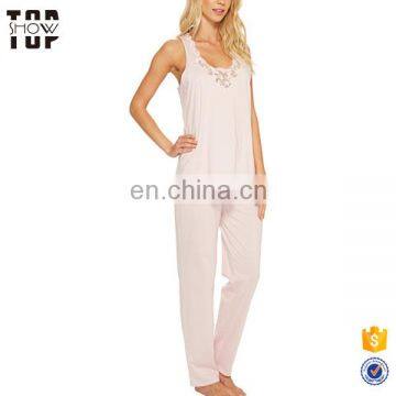 OEM factory women's white v neck soft sleepwear women cotton pajamas