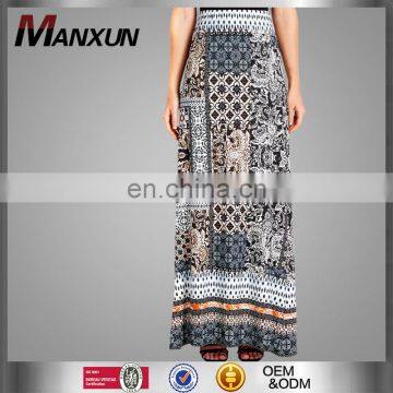 OEM&ODM service supply gorgeous patchwork patterned african print elegant long maxi skirt