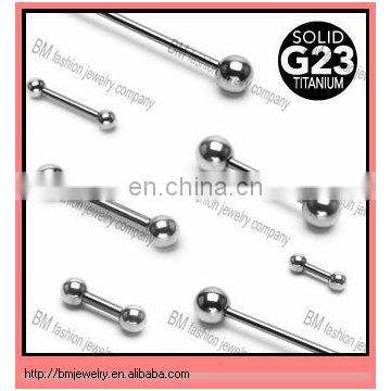 Grade 23 Solid Titanium Barbells with Balls Piercing Jewelry Tongue Ring