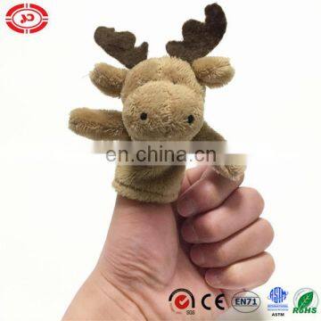 Plush moose xmas mascot finger puppet custom toy