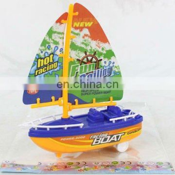 Plastic sailboat pull string boat