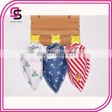 Hot selling creative design baby bandana bib cotton soft bib for drlling