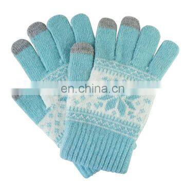 winter touch gloves with flower printed