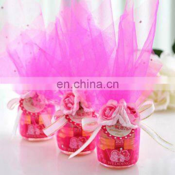 2015 most popular polyester gift candy organza bag custom made gift draw bag