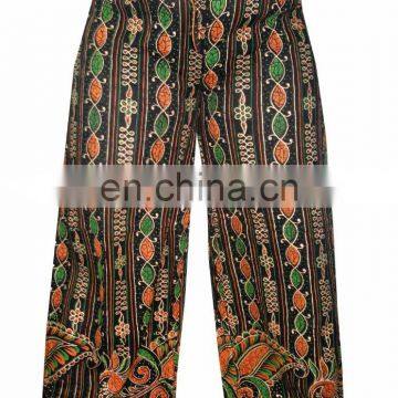 GOLDEN PRINTED PALAZZO PANT INDIAN RAYON WOMEN'S GIPSY YOGA PANTALOON TROUSERS Yoga PANTS Boho hippie gypsy Palazzo wholesale