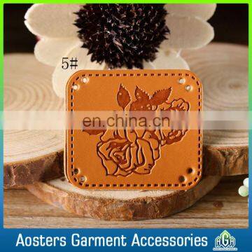 high end ink filled deboss embossed garment PU leather labels for jeans