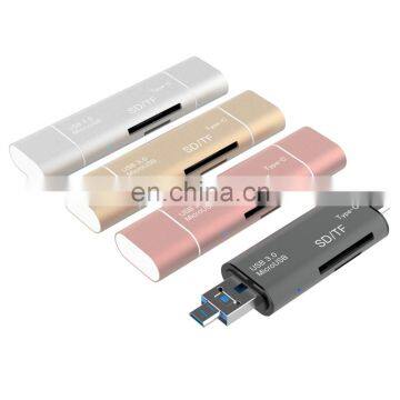 5 in 1 Card Reader & USB Type C Micro-USB & USB 2.0 Combo TF / SD Card OTG Adapter