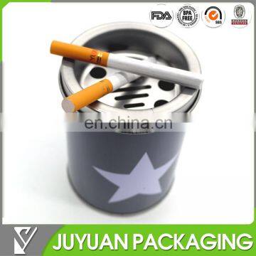 cylinder metal tin cigarette box can be metal ashtray